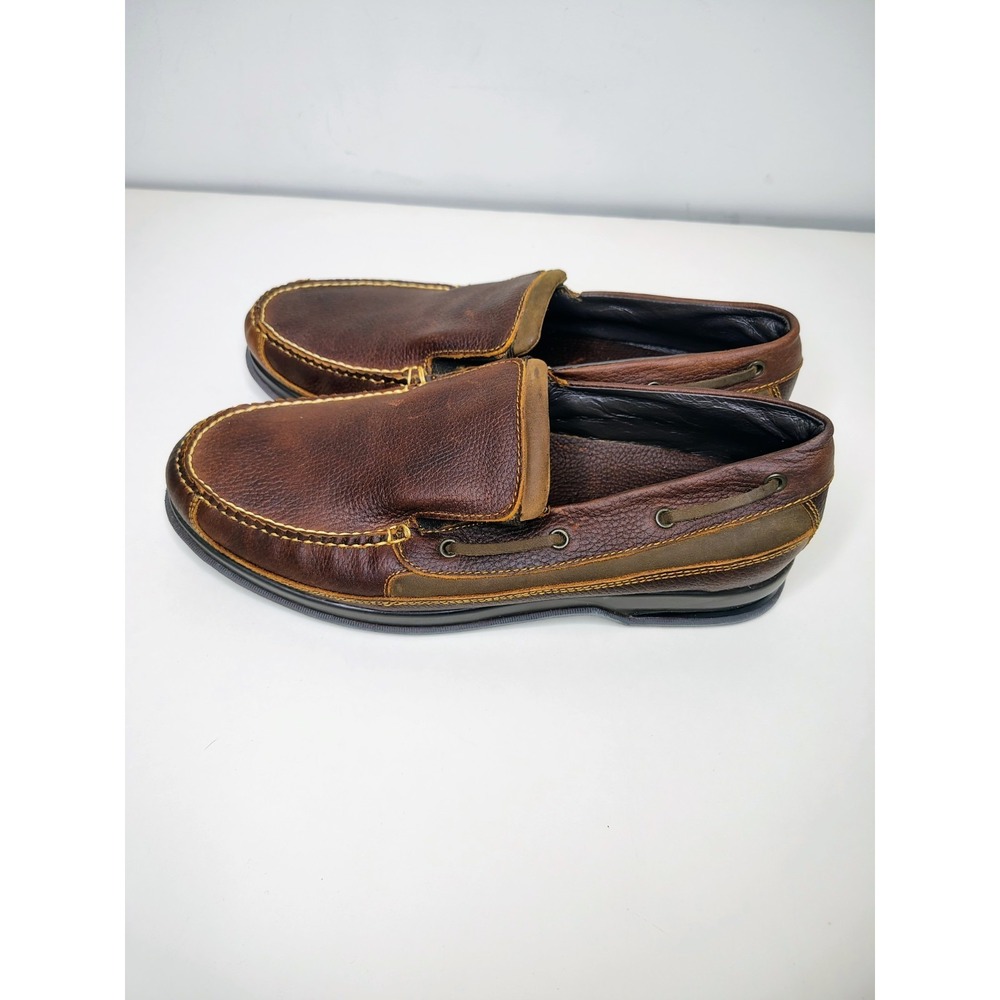 Hitchcock Boat Moccasin Mens Size 13 3E Brown Leather Slip On - Picture 2 of 11
